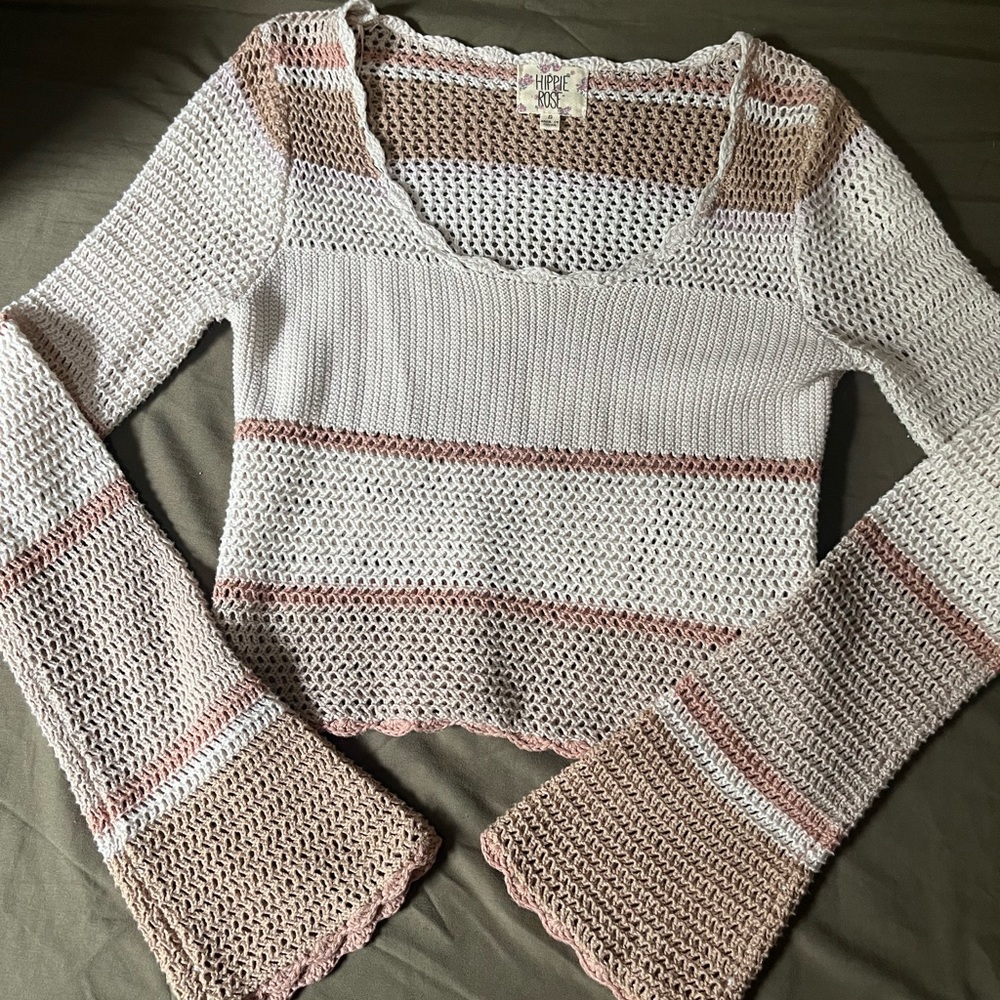 Hippie Rose Open Knit Top - Picture 2 of 5